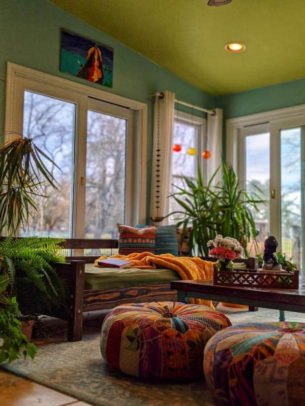 One look at Thenmozhi's home will transport you to India! With greenery and temple elements, this South Indian Home in USA glows with abundance and piety.