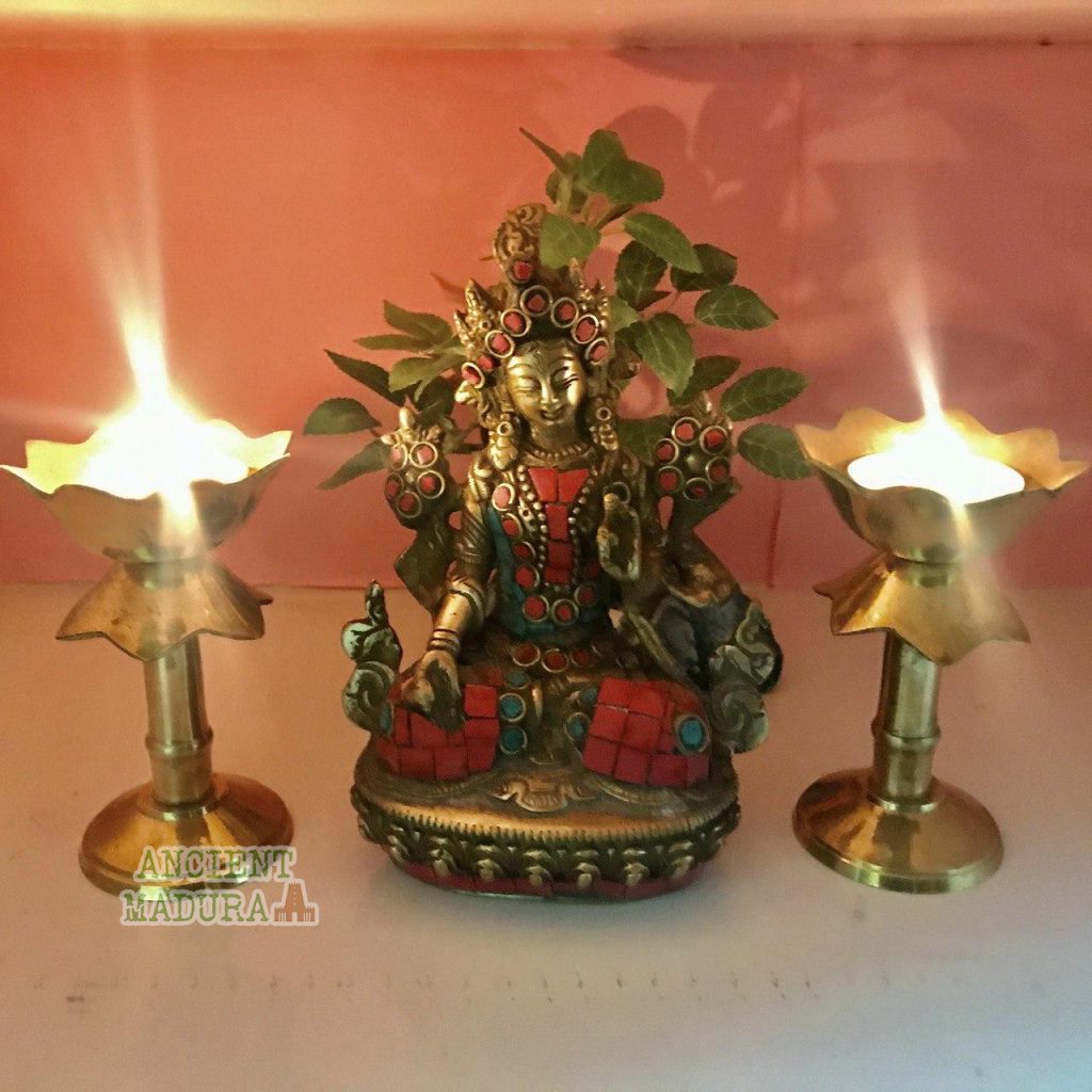 Brass Green Tara Statue