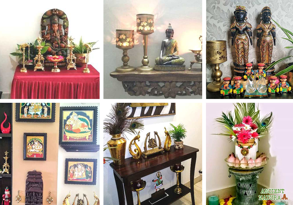 Traditional Paintings made by the home owner herself, along with antique brass artefacts make this Chennai Home truly Personal and Charming!