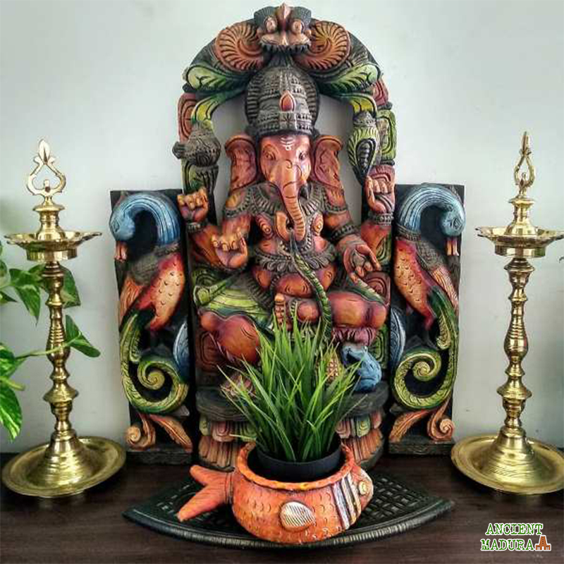 Traditional Paintings made by the home owner herself, along with antique brass artefacts make this Chennai Home truly Personal and Charming!