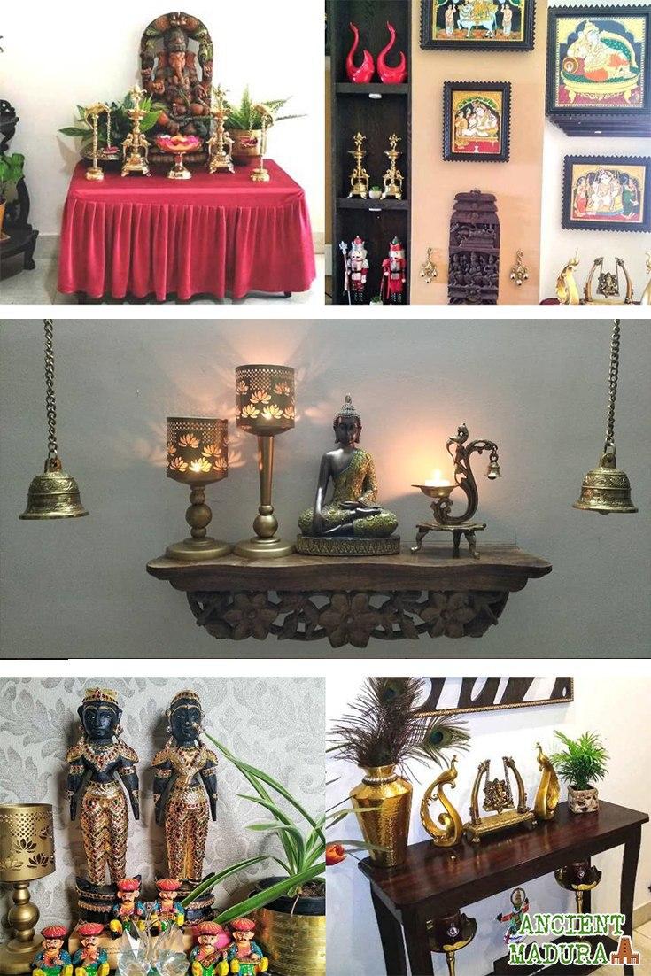 Traditional Paintings made by the home owner herself, along with antique brass artefacts make this Chennai Home truly Personal and Charming!