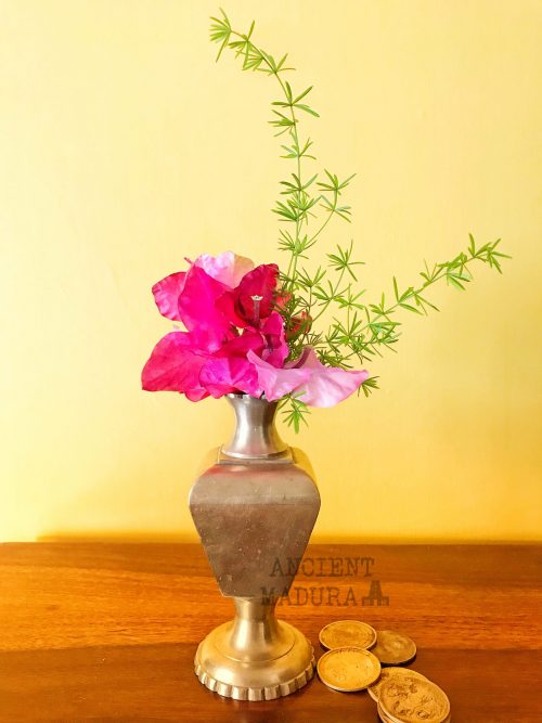 White Brass Cast Vintage Vase