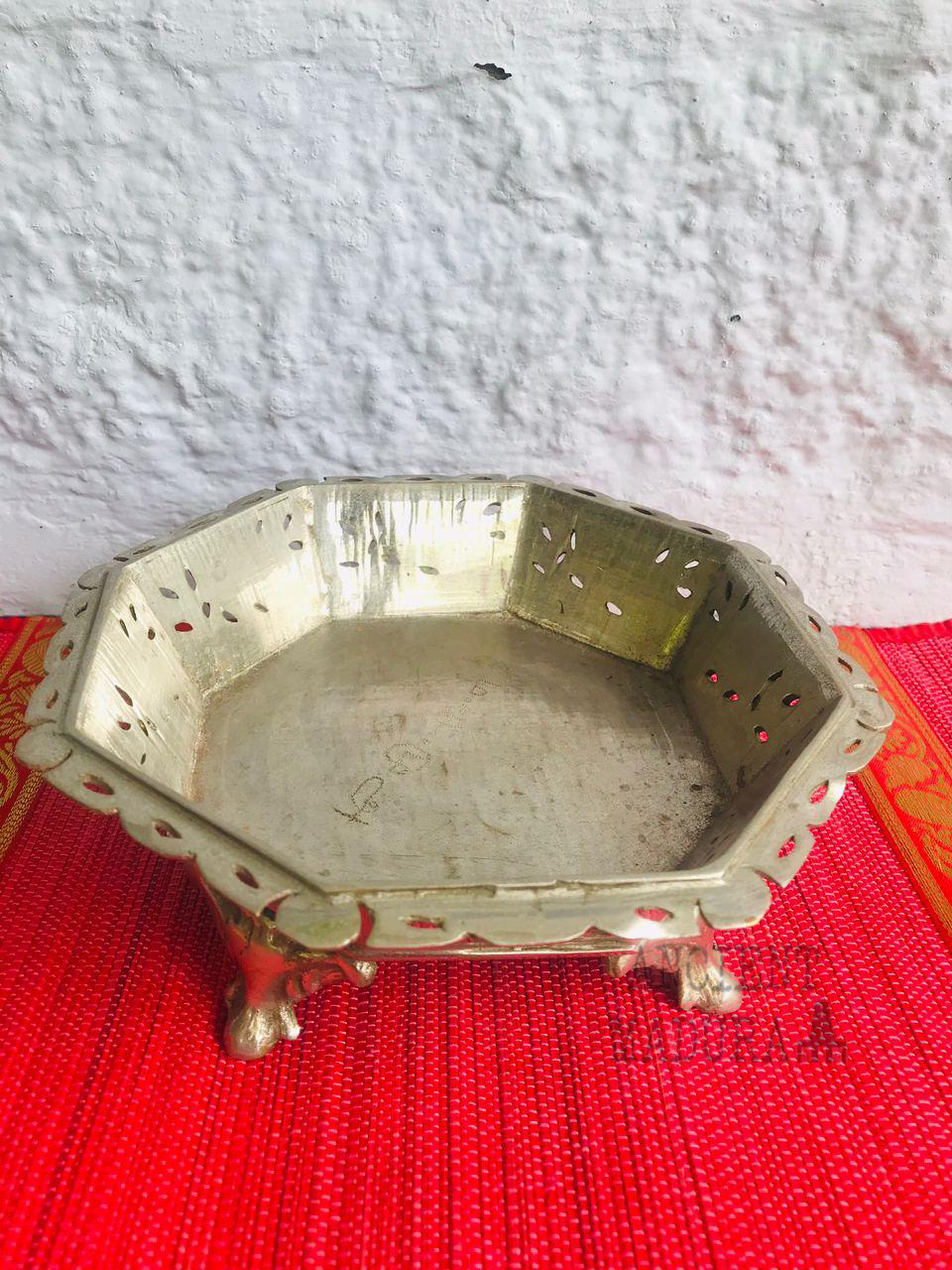 Vintage Heavy White Brass Tray
