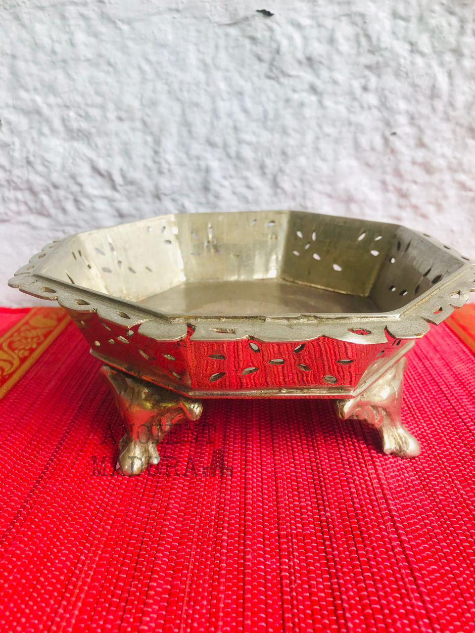 Vintage Heavy White Brass Tray - Image 3