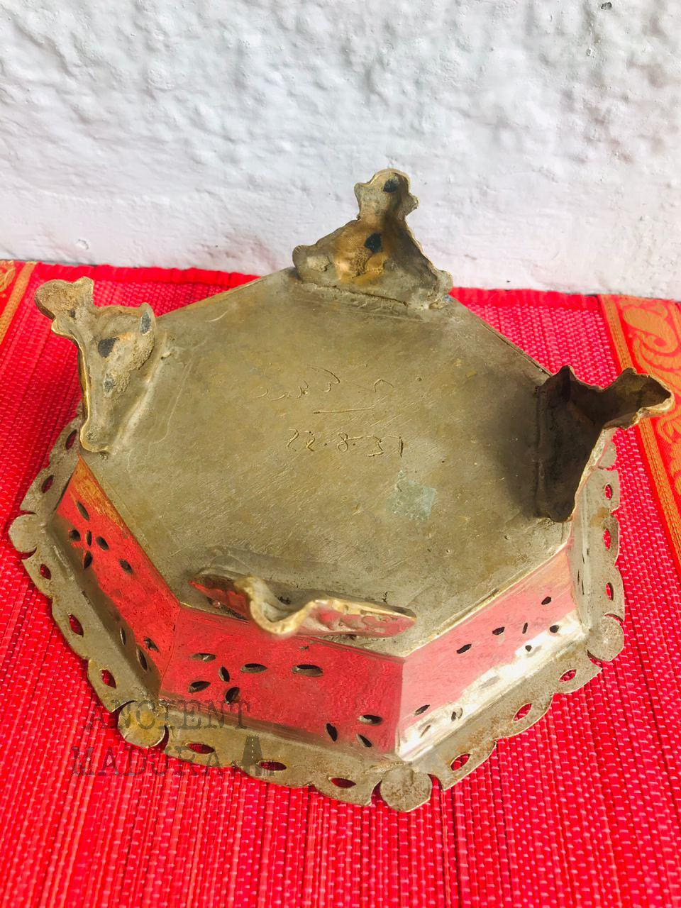 Vintage Heavy White Brass Tray - Image 6