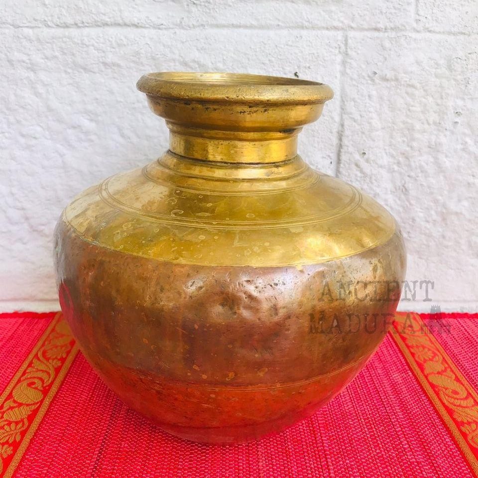 Brass and Copper Ganga Jamuna Pot
