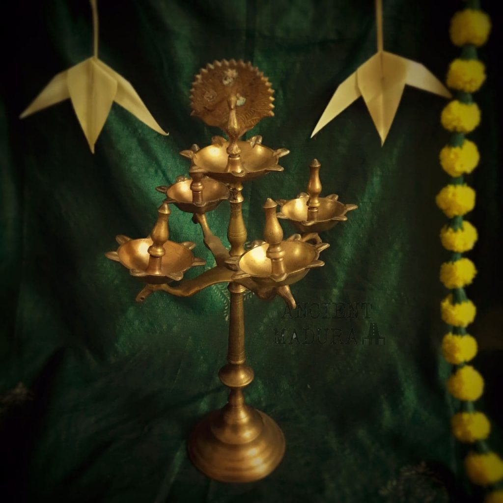 Brass Branched peacock Kuthu Vilakku