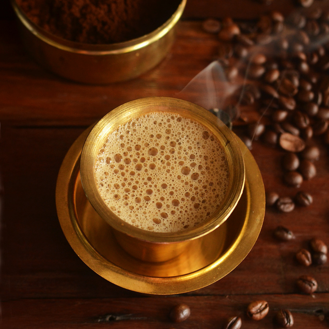 Kumbakonam Degree Coffee in Brass Davara set