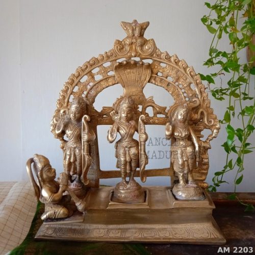 Brass Lord Ramar, lakshmnar, Sita with Lord Hanuman