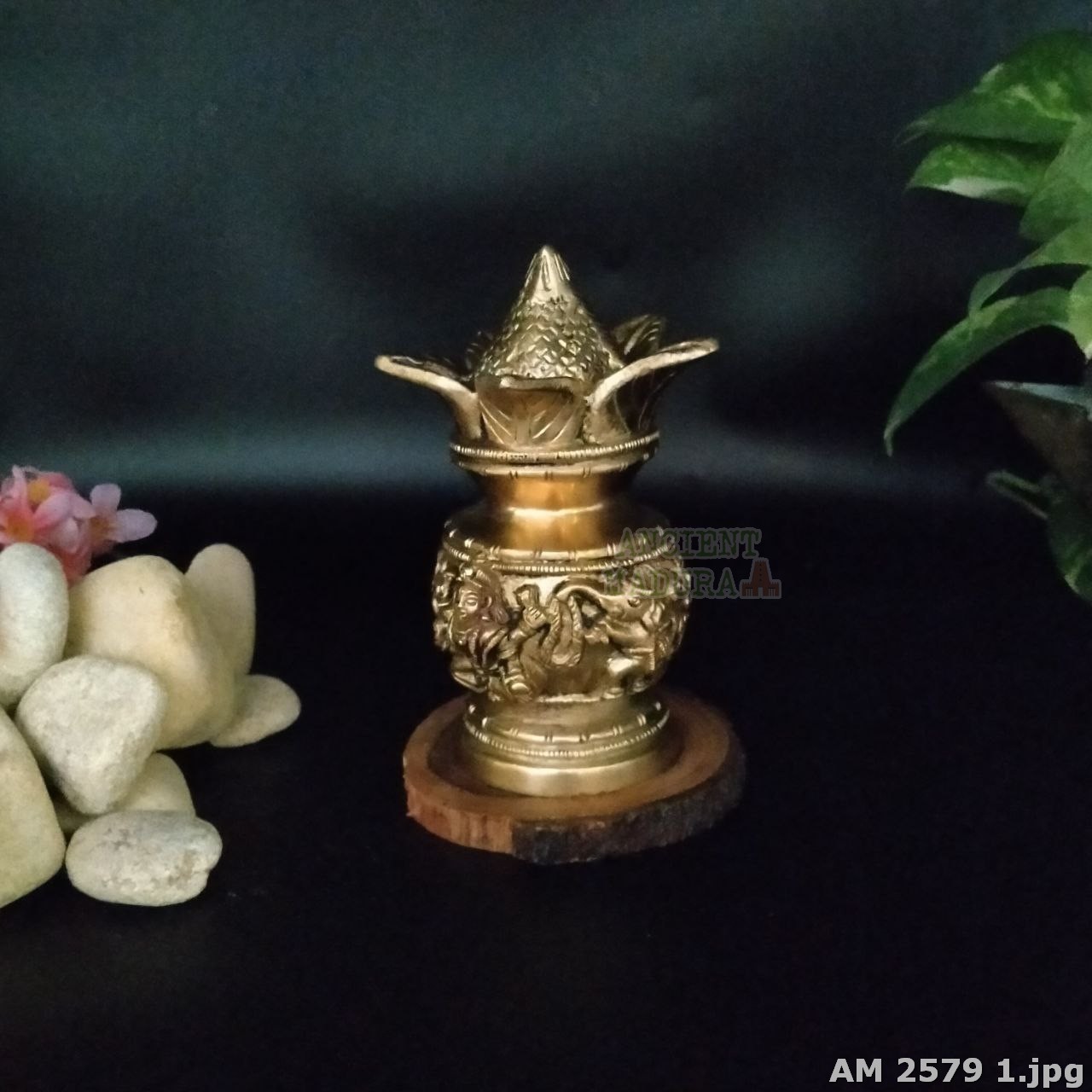 Brass Mangal Kalash with Lord Ganesh