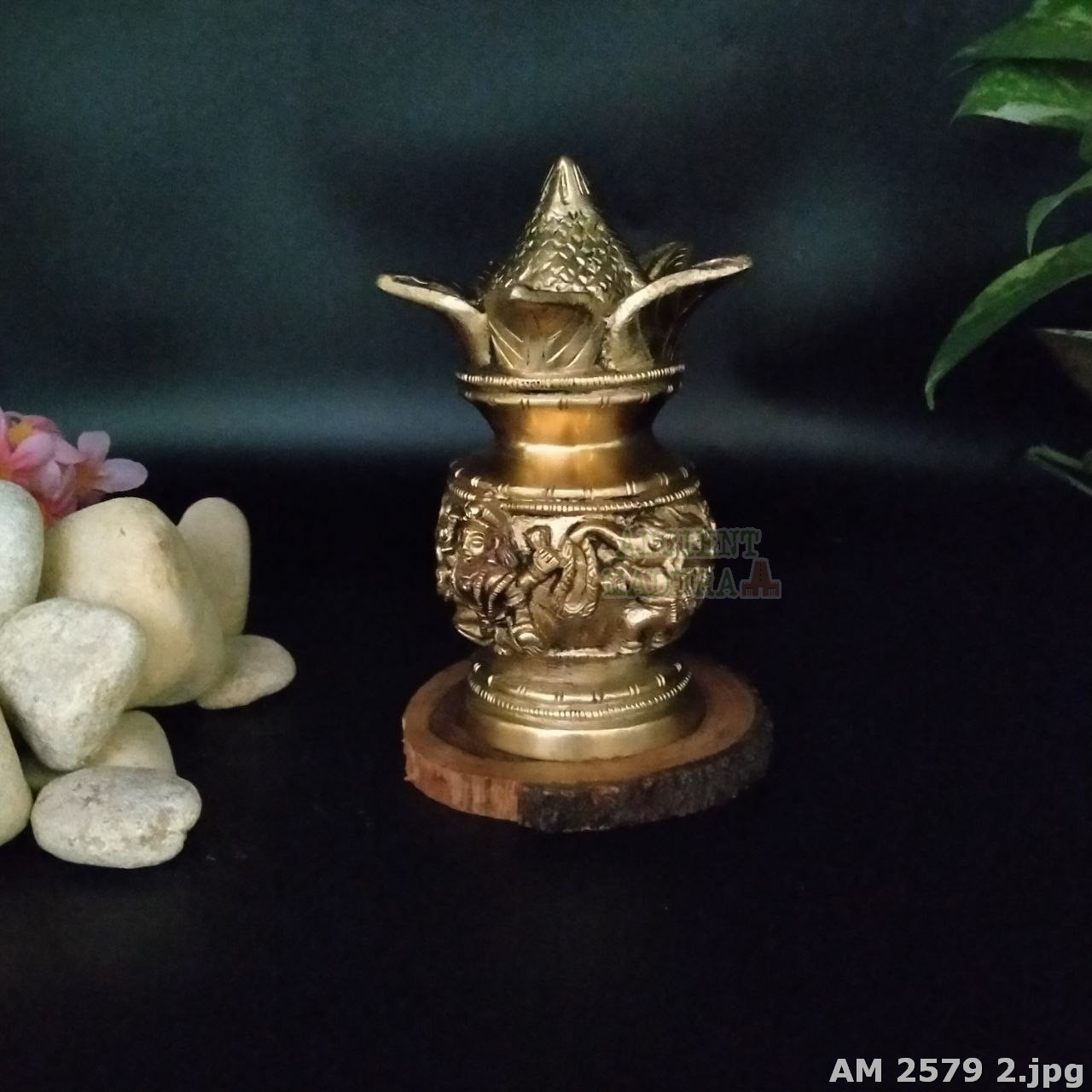 Brass Mangal Kalash with Lord Ganesh