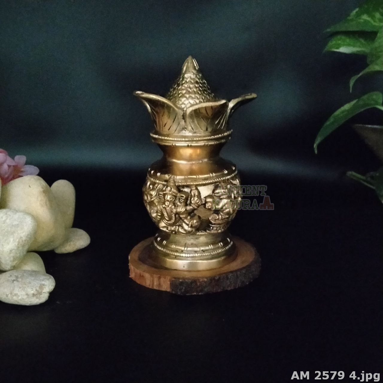 Brass Mangal Kalash with Lord Ganesh