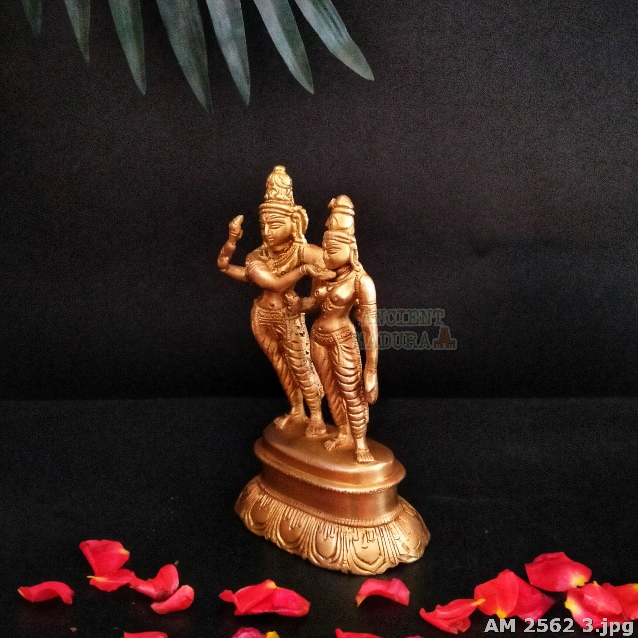 Brass Lord Shiva with Goddess Parvati - Image 3