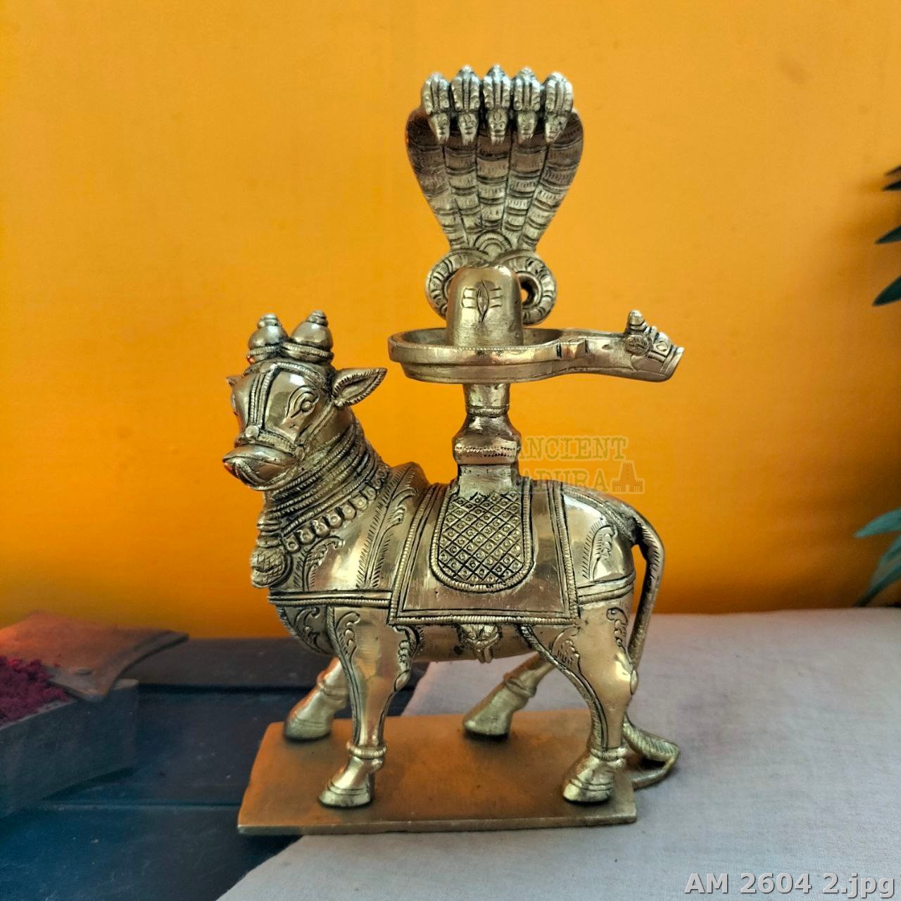 Brass Nandi with Shivalingam