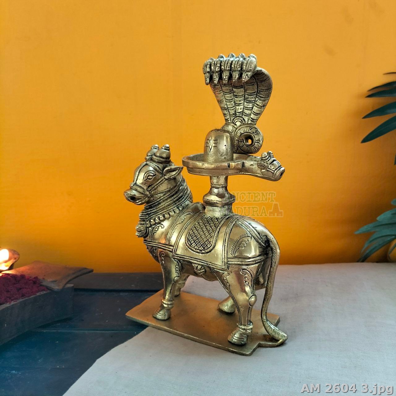 Brass Nandi with Shivalingam