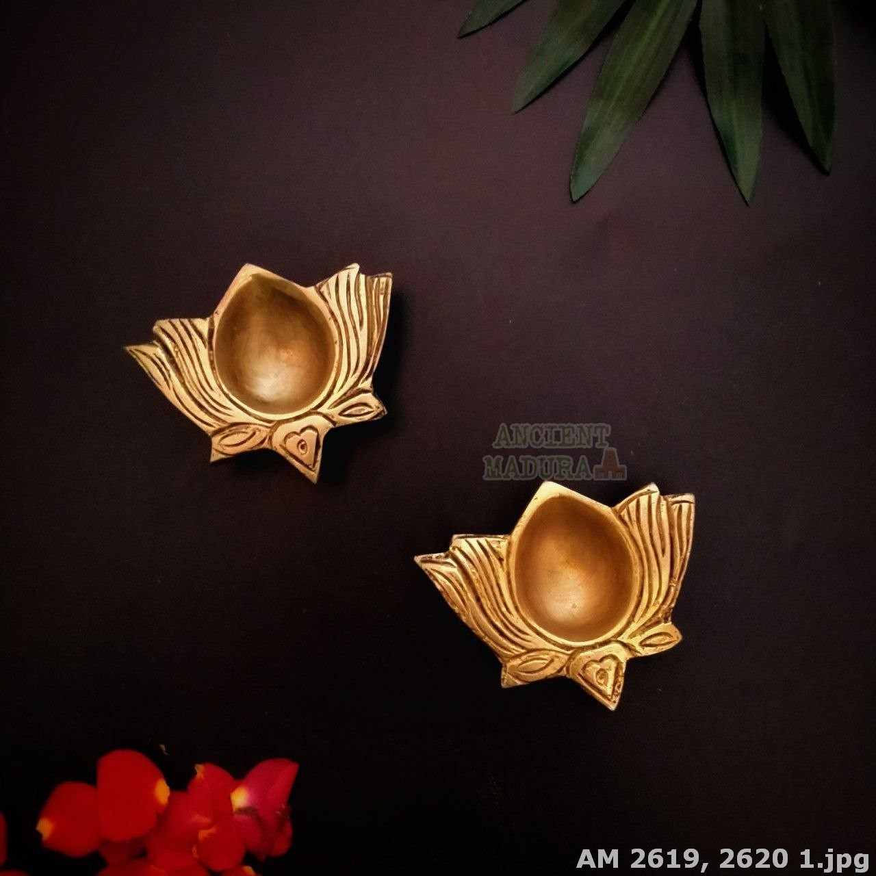Brass Lotus Lamps