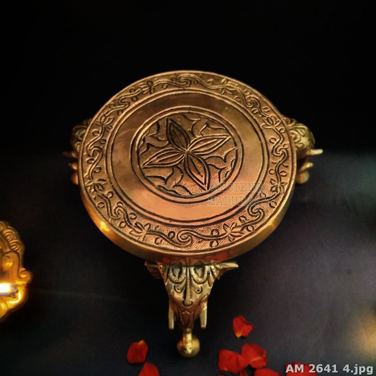 Brass Elephant Pooja Chwki/Pooja Stand/Pooja Stool