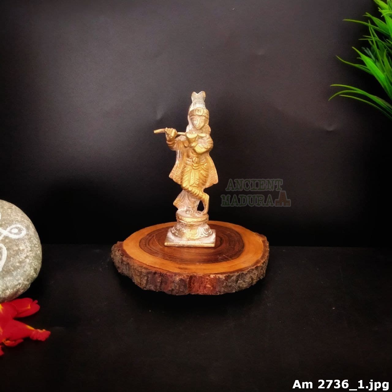 Brass Lord Krishna statue