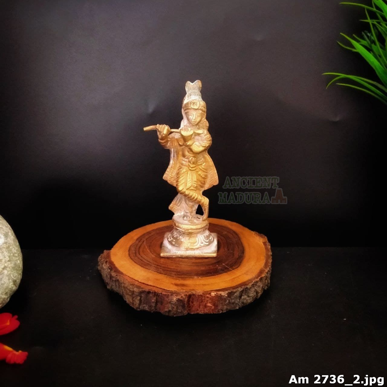 Brass Lord Krishna statue