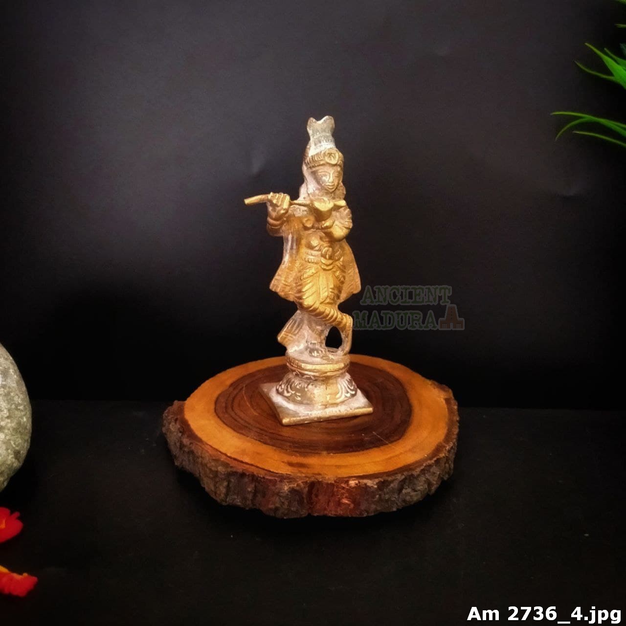 Brass Lord Krishna statue