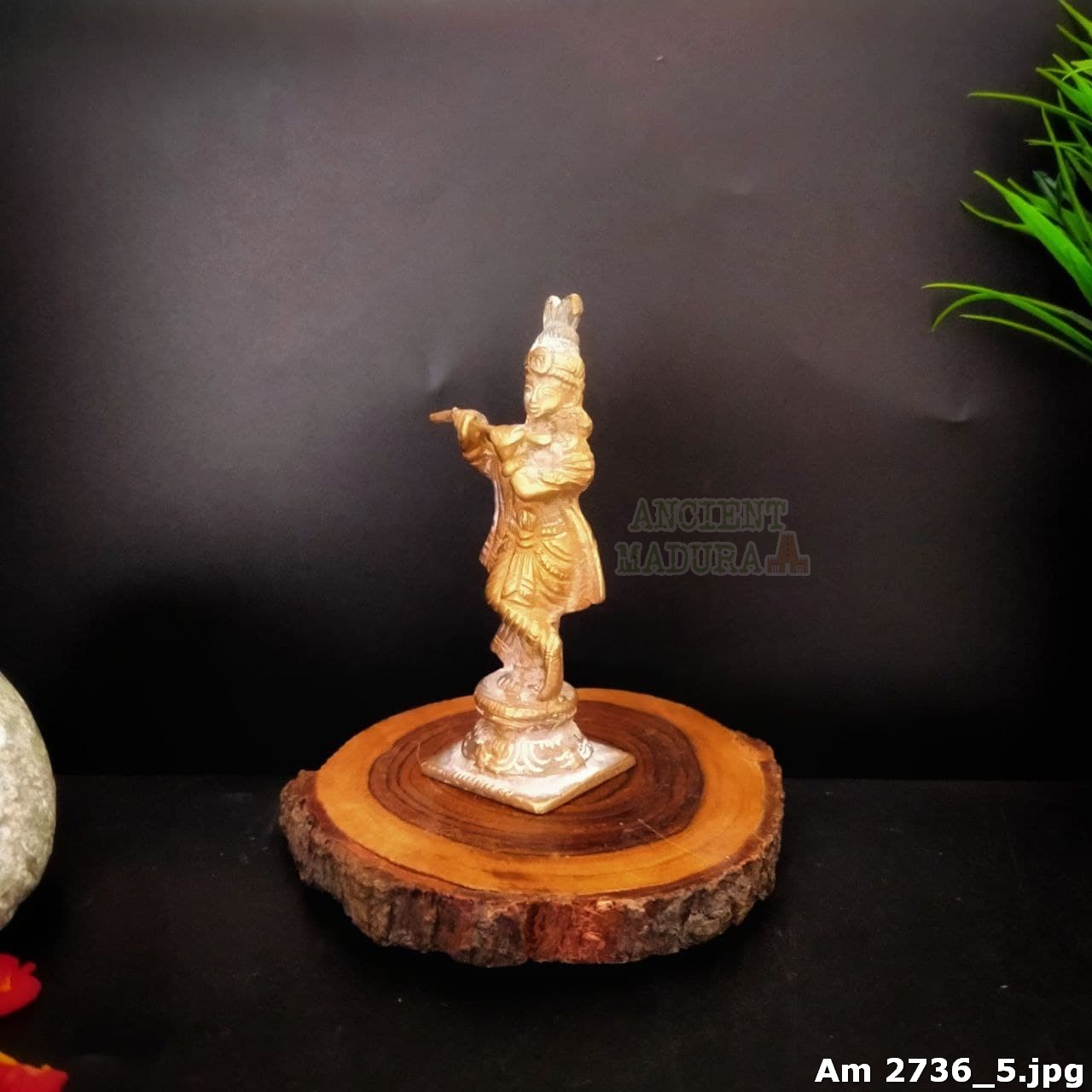 Brass Lord Krishna statue