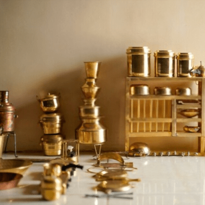 brass mini kitchen set