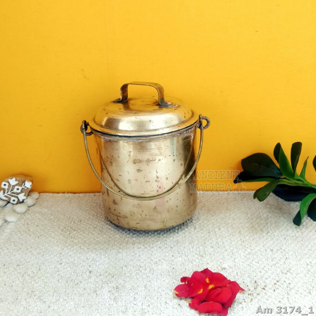 Brass Thooku Vessel with Tin Coating