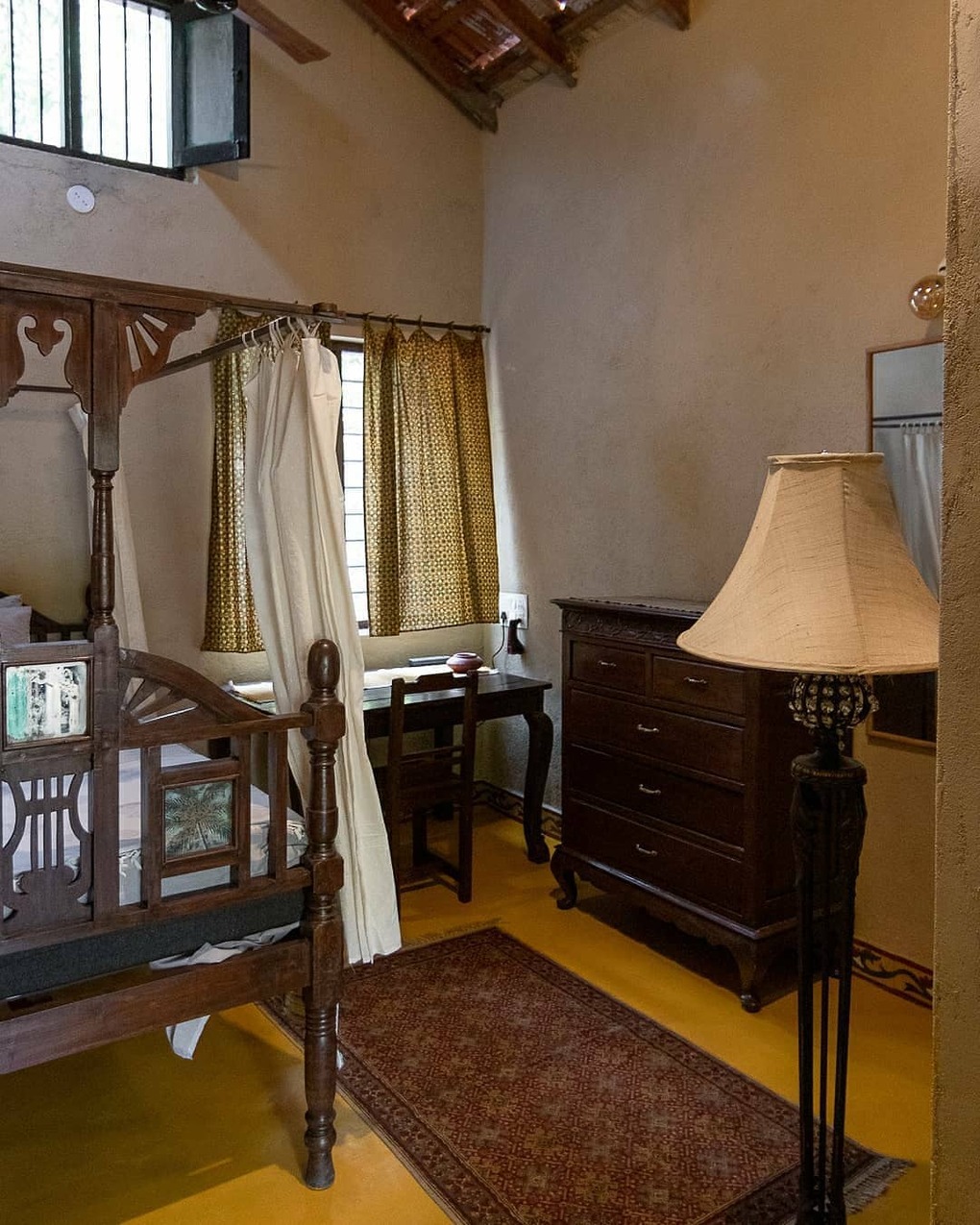 A perspective into the room at Velanga Orchard