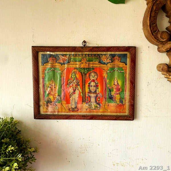 Lithograph of Goddess Meenakshi and Sundarswarar Aalavai Sesthram