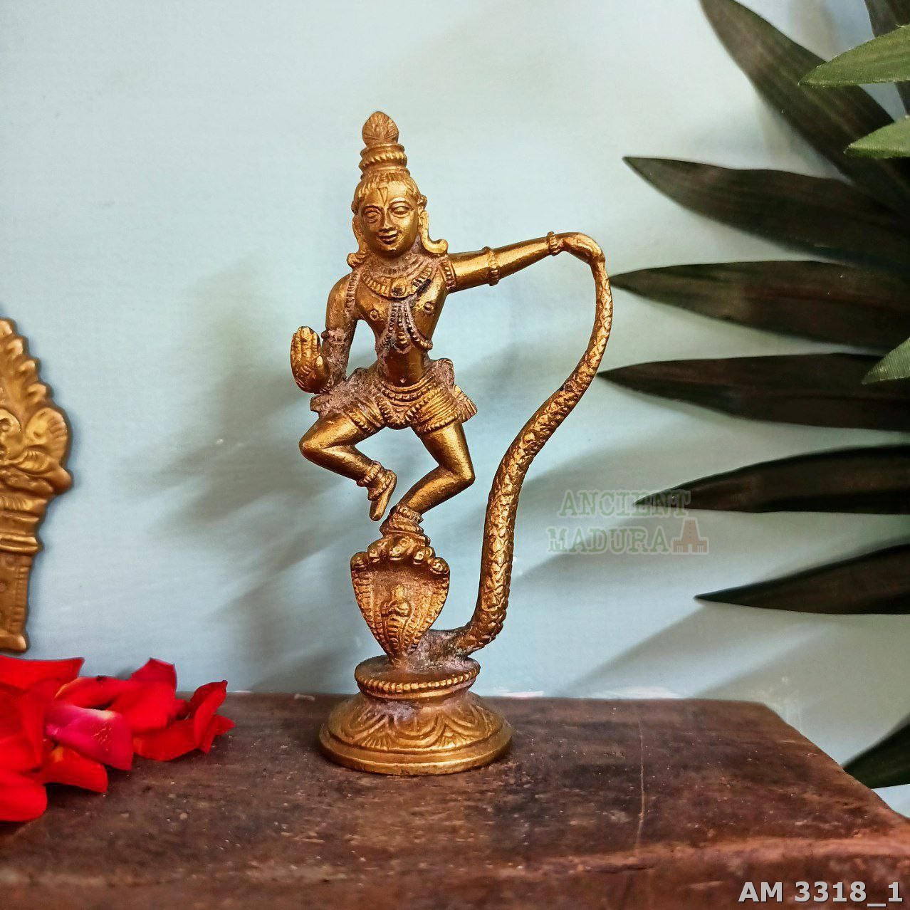 Lord Krishna Dancing over the serpent Kaliya