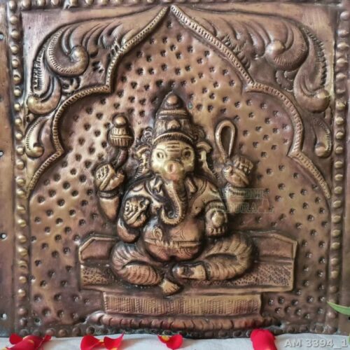 Lord Ganesha Brass Panel