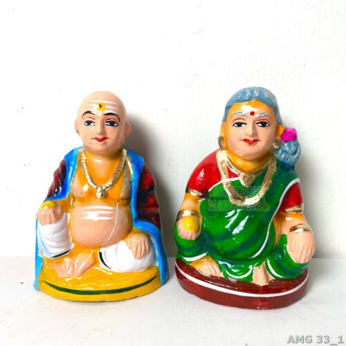 Handcrafted Golu Dolls - Chettiar Aachi Pair