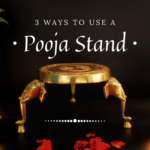 An image of a pooja stand with text " 3 ways to use a pooja stand"