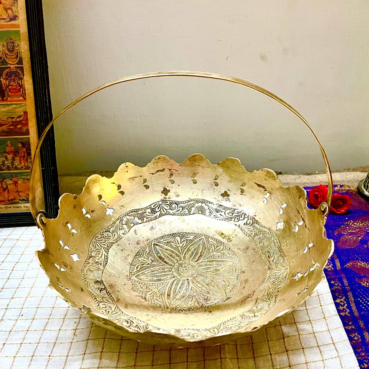Brass Pooja Basket