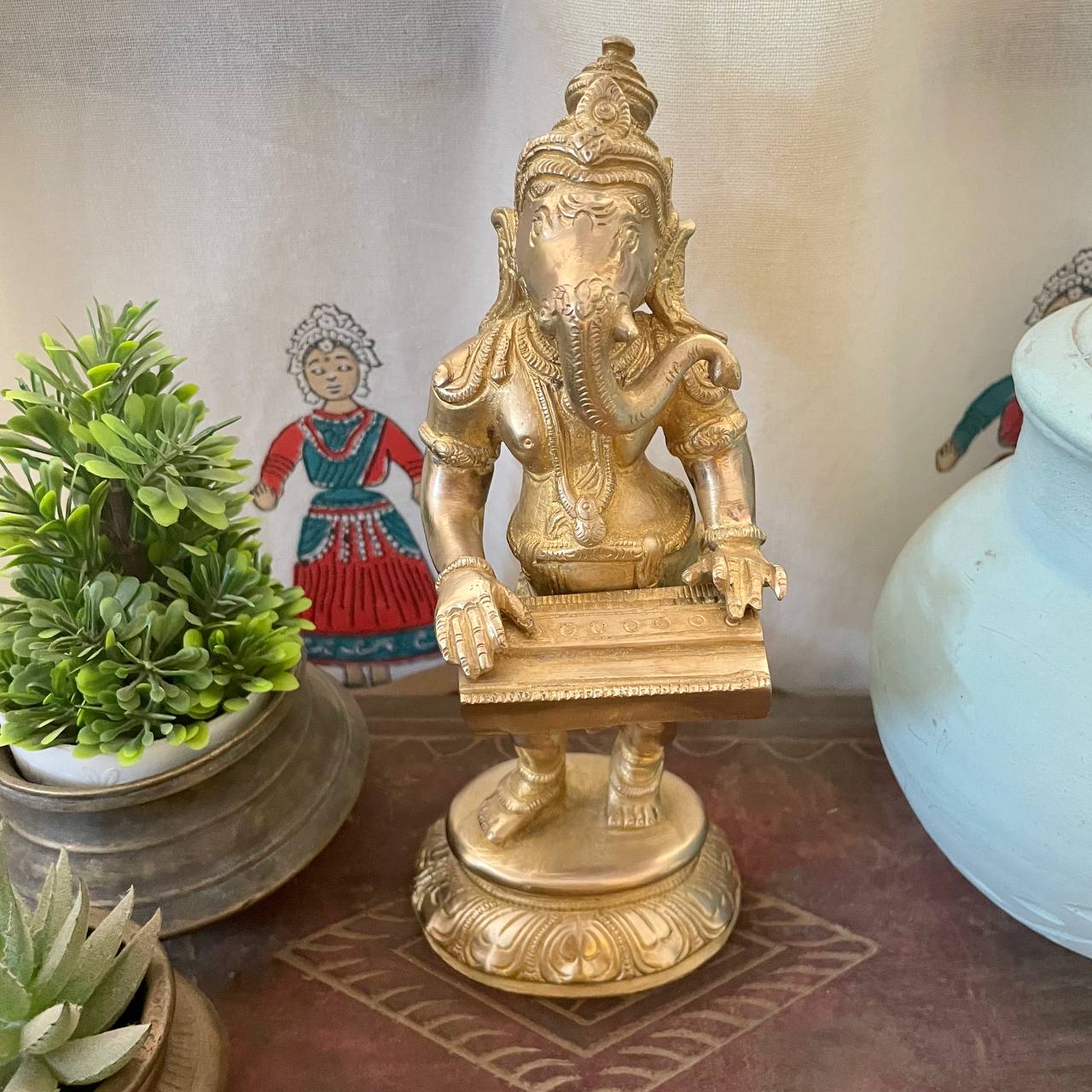 Bronze Lord Ganesh with Harmonium