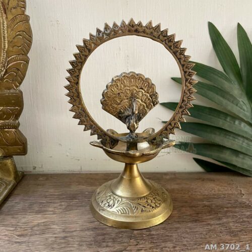 Brass Peacock lamp