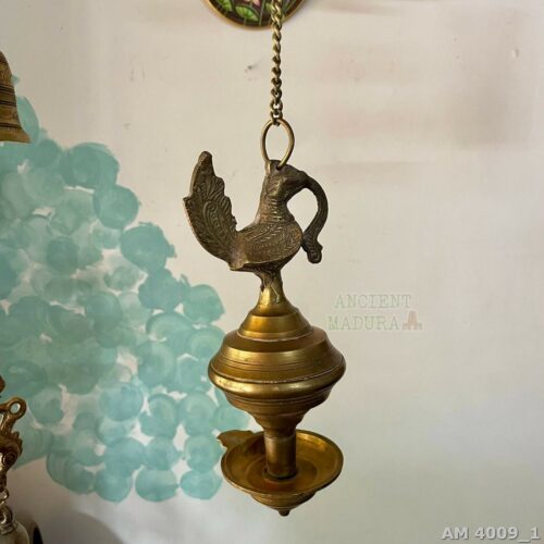 Brass Hanging Peacock thoondamani Vilakku/Lamp