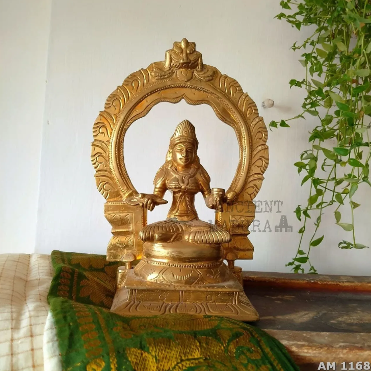 Brass Goddess Annapoorani Statue / Brass Idol Of Goddess Annapurna