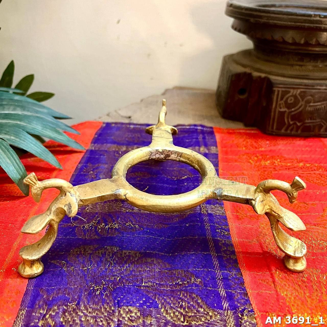 brass peacock stand