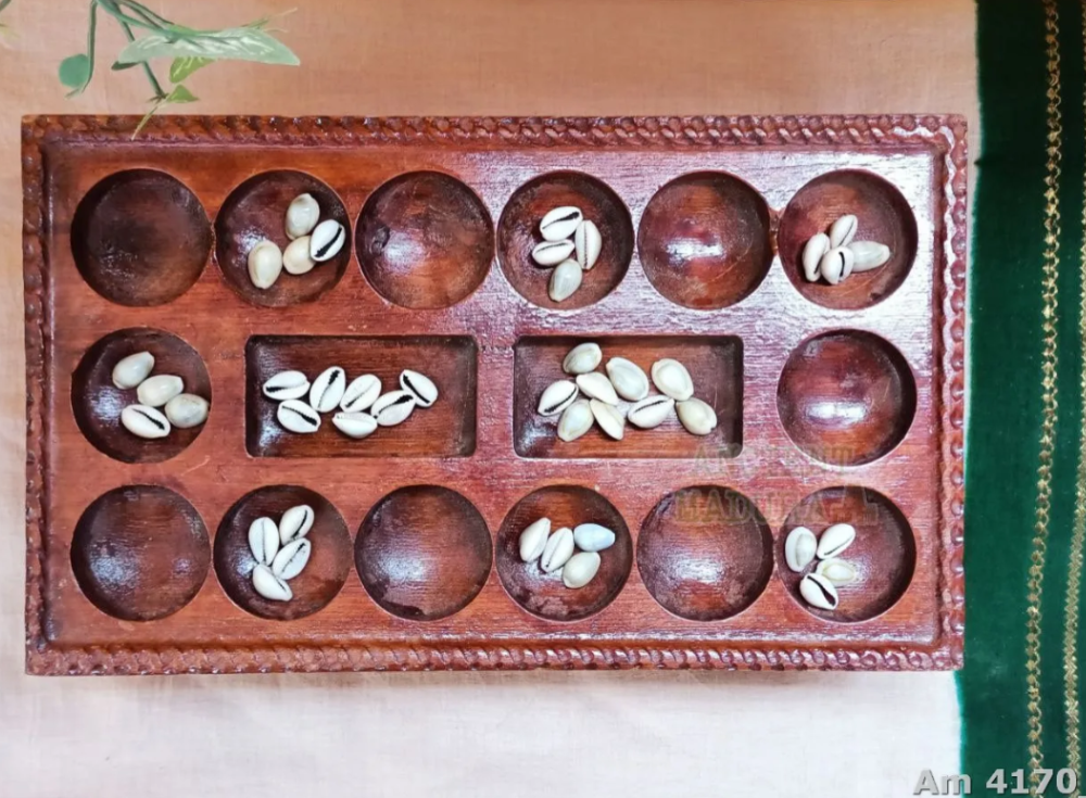 Teak Wood Pallanguzhi Board