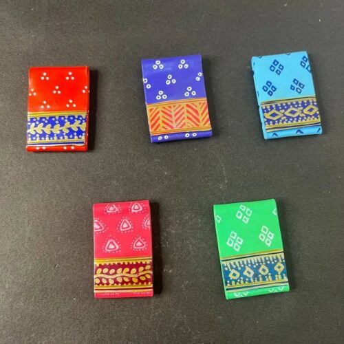 Sungudi saree fridge magnets Set of 5