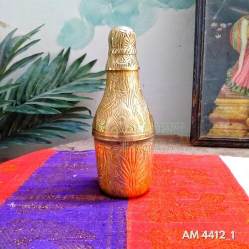 Brass handcarved work Bottle