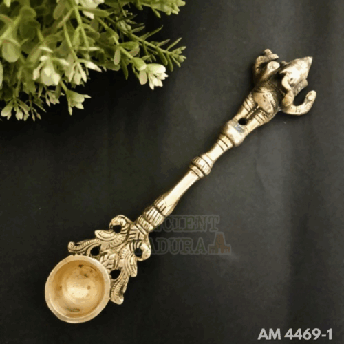 Bronze Havan Spoon with Ganesha /Homa spoon with Ganesha