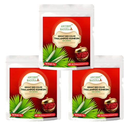 Thalampoo Kumkum Powder (Bright Red) Gifting Pack of 3 (15g)