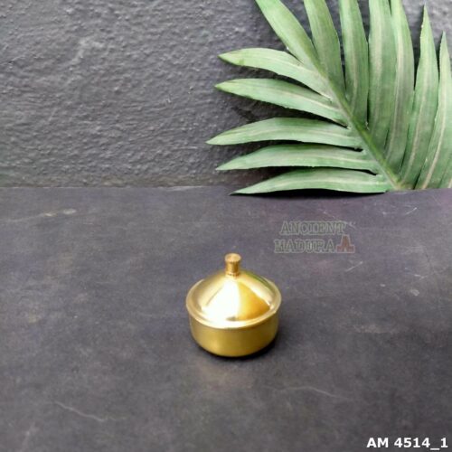 Brass Kumkum Box Plain | Sindoor Dani | Traditional Dabbi Bharni