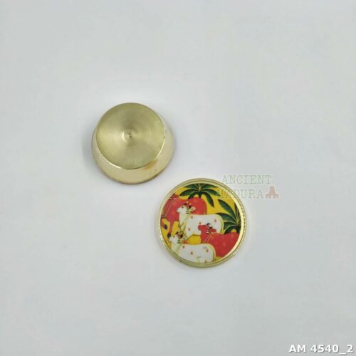 Pichwai Sacred Cow Kumkum box for Abundance