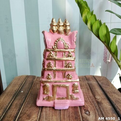 Small Temple Gopuram in Clay (Pale pink)