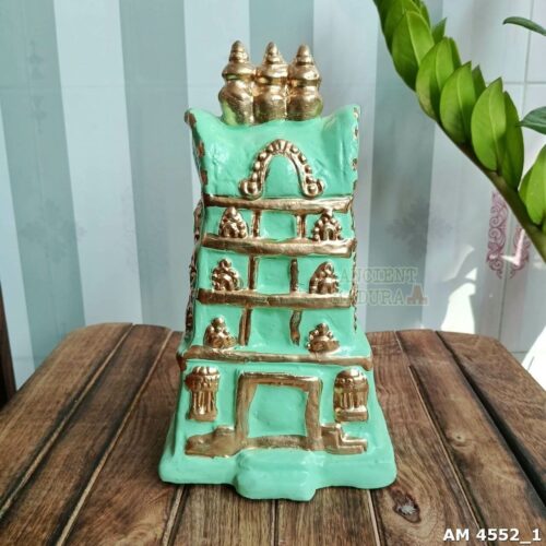 Small Temple Gopuram in Clay   (Pastel Green)