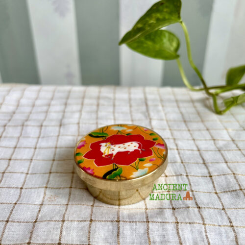 Pichwai Sacred Cow Kumkum Box