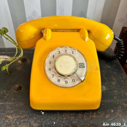 Vintage Rotatory Telephone Show piece - Bright Yellow